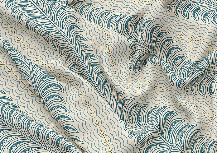 Land & Shore Fintra Stripe, Teal - Roman Blind - Image 4